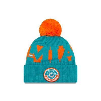 Blue Miami Dolphins Hat - New Era NFL Cold Weather Sport Knit Beanie USA0942576